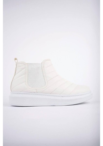 SLW205 Boston Bağcıksız Cilt Erkek Spor Bot Bt - Beyaz fiyatları