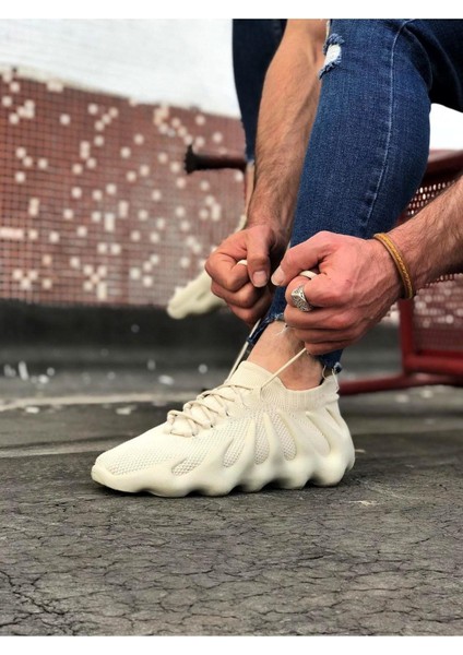 WG300 Bej Triko Sargı Taban Casual Erkek Ayakkabı