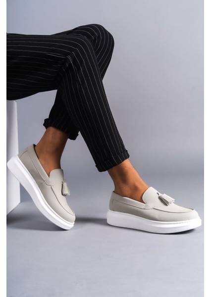 SLW154 Blaze Bağcıksız Püsküllü Süet Erkek Günlük Spor Klasik Ayakkabı Sbt - Gri modelleri