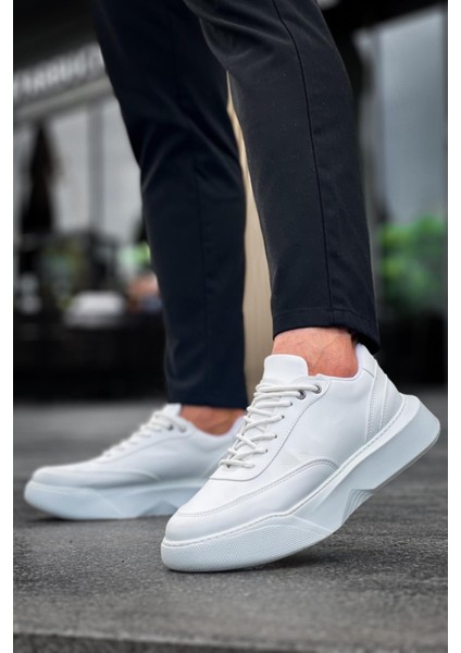 BA0354 Günlük Bağcıklı Erkek Yüksek Taban Beyaz Spor Ayakkabı modelleri