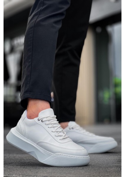 BA0354 Günlük Bağcıklı Erkek Yüksek Taban Beyaz Spor Ayakkabı fırsatları