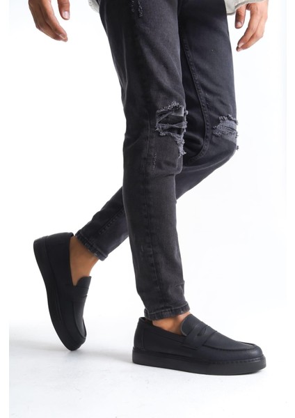 SLW180 Estilo x Bağcıksız Cilt Erkek Günlük Spor Klasik Ayakkabı Cst - Siyah modelleri