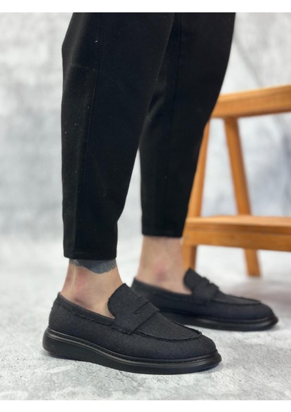 BA0355 Bağcıksız Keten Siyah Taban Klasik Corcik Erkek Ayakkabı fiyatları