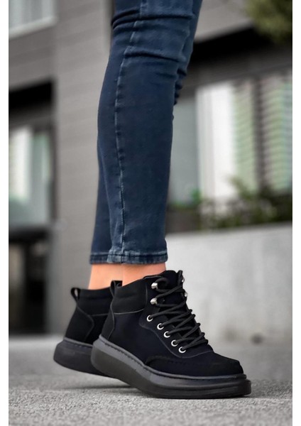 KB-0994 Kuback Siyah Süet Siyah Yüksek Taban Erkek Bilek Bot modelleri