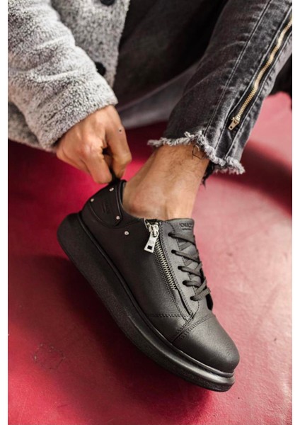 Yüksek Taban Günlük Ayakkabı 555 Siyah (Siyah Taban) modelleri