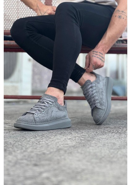 WG096 Gri Süet Günlük Erkek Casual Ayakkabı modelleri