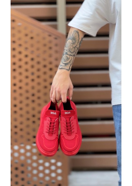 BA0812 Özel Örme Triko Tarz Kırmızı Renk Spor Ayakkabı fiyatları