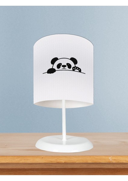 Bebek ve Çocuk Odası El Sallayan Sevimli Panda Desenli Abajur