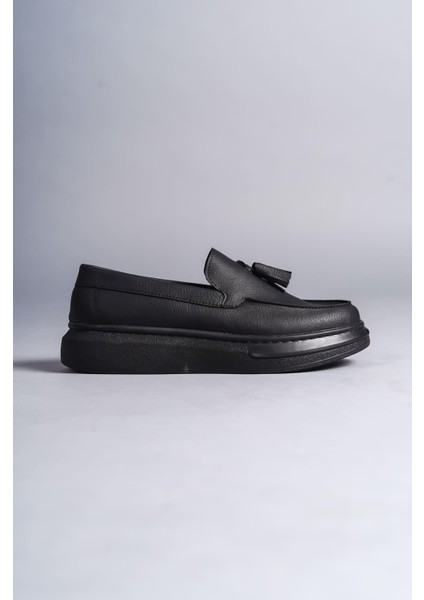 SLW154 Blaze Bağcıksız Püsküllü Cilt Erkek Günlük Spor Klasik Ayakkabı Cst - Siyah fiyatları