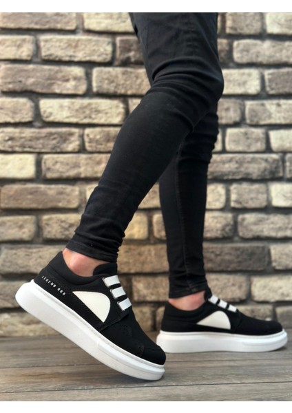 BA0302 Boa Kalın Taban Bağcıksız Tarz Casual Siyah Beyaz Erkek Ayakkabı fiyatları
