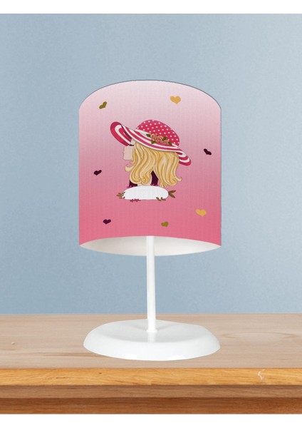 Home Bebek ve Çocuk Odası Şapkalı Prenses Kız Desenli Abajur