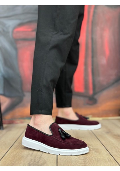 BA0005 Bağcıksız Yüksek Taban Bordo Süet Klasik Püsküllü Corcik Erkek Ayakkabı fiyatları