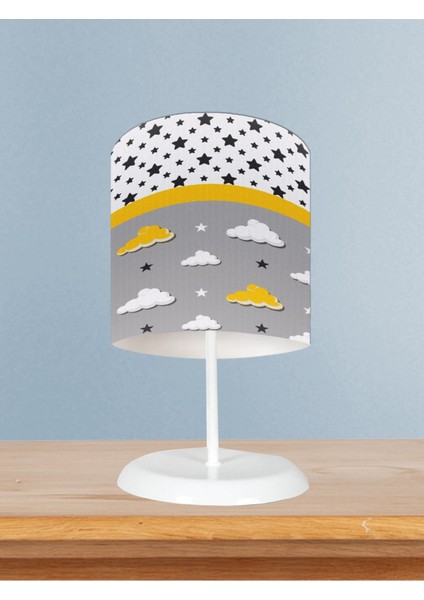 Bebek ve Çocuk Odası Sarı Filli Balon Çerçeveli Abajur