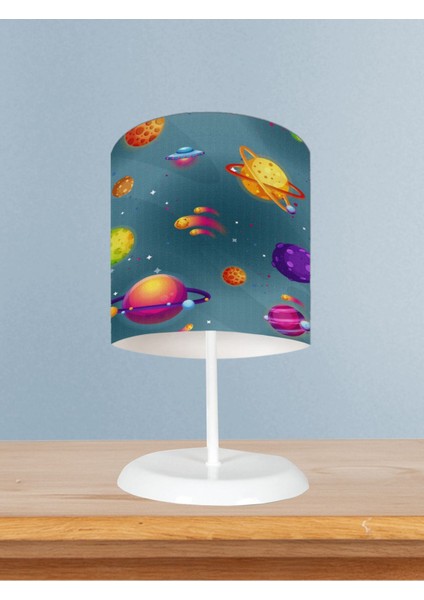 Home Bebek ve Çocuk Odası Uzay ve Gezegen Desenli Abajur