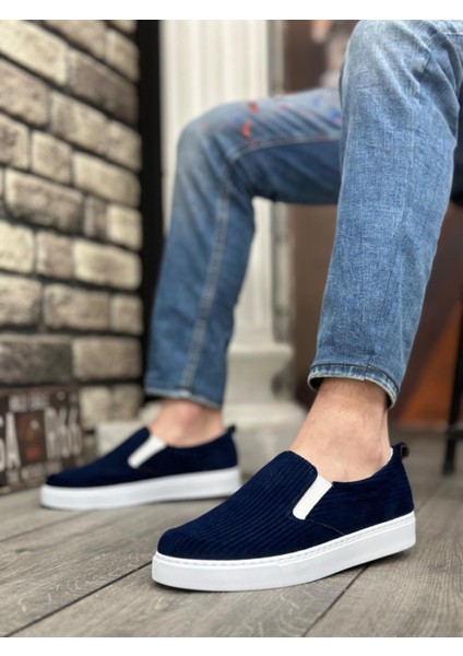 BA0339 Bağcıksız Kadife Lacivert Beyaz Taban Günlük Erkek Ayakkabı fiyatları