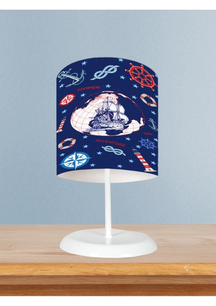 Bebek ve Çocuk Odası Denizci Gemi Desenli Abajur