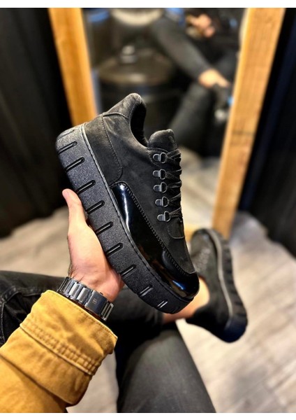 Yüksek Taban Günlük Ayakkabı 600 Siyah (Siyah Taban)