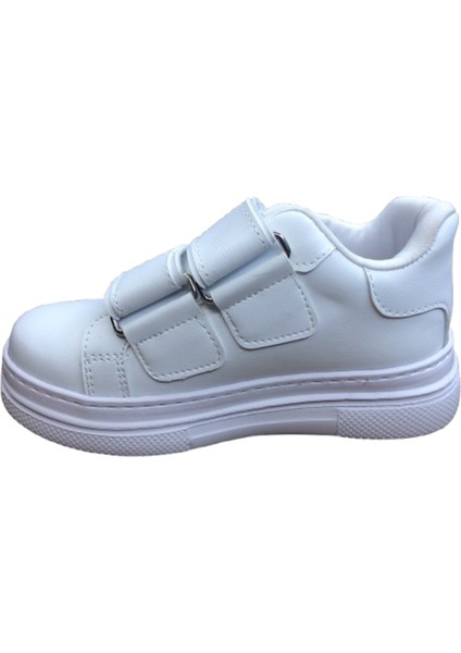 1087 Kız Çocuk beyazsiyah Cırtlı Sneaker Günlük Spor Ayakkabı