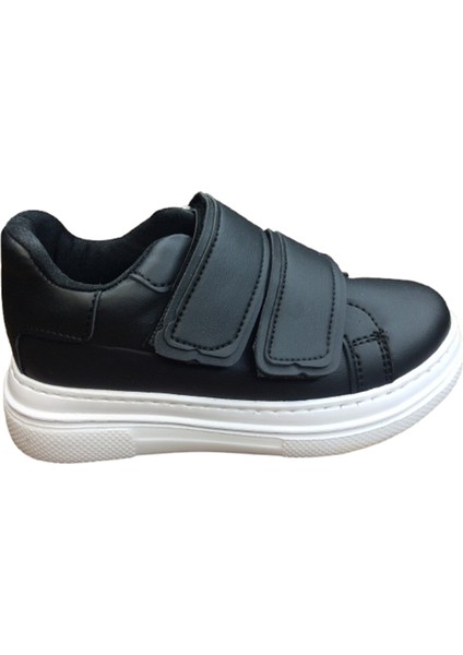 1087 Kız Çocuk siyah Cırtlı Sneaker Günlük Spor Ayakkabı