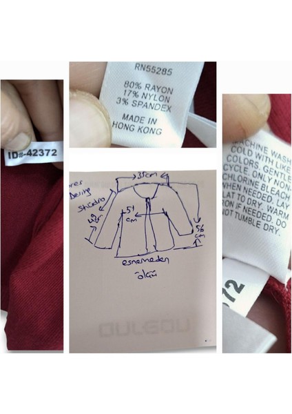 S M Triko Express Design Studio Kaliteli Bordo Düğme Detaylı Bel Hizası Kısa Pelerin / Hırka