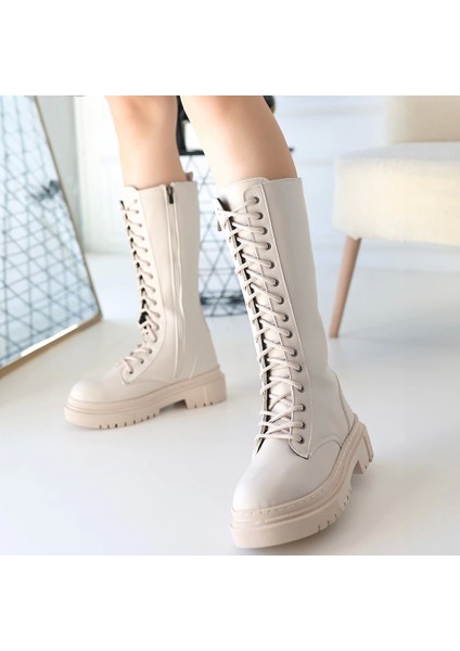 Mennd Bej Cilt Bağcıklı Çizme fırsatları