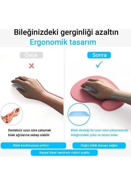 Bilek Destekli Gri Damla Tipi Pürüzsüz Yüzey Dikişsiz Gamer Oyuncu Mouse Pad 20X22CM modelleri