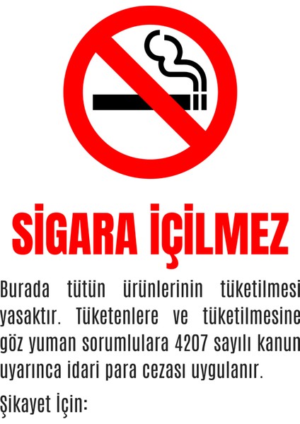 Sigara Içilmez Dekota Uyarı Levhası