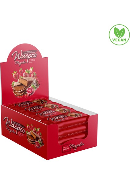 Bitter Çikolata Kaplı Çilekli Meyve Bar 35 gr x 12 Adet