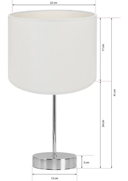 Seka Beyaz Krom Ayaklı Sarkıt Masa Lambası Abajur modelleri