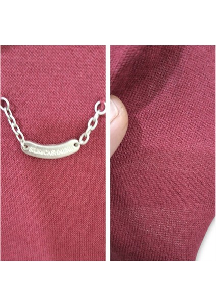 Silk Andcashmere S- M- L Uyumlu Bordo Triko Asimetrik Şal Hırka