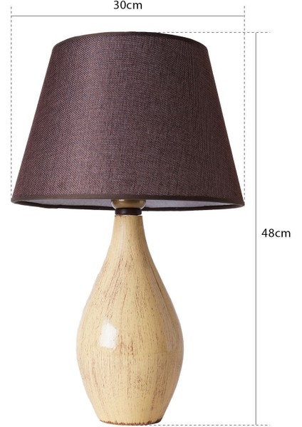 Blanc Handmade Seramik Abajur Krem-Kahverengi fiyatları