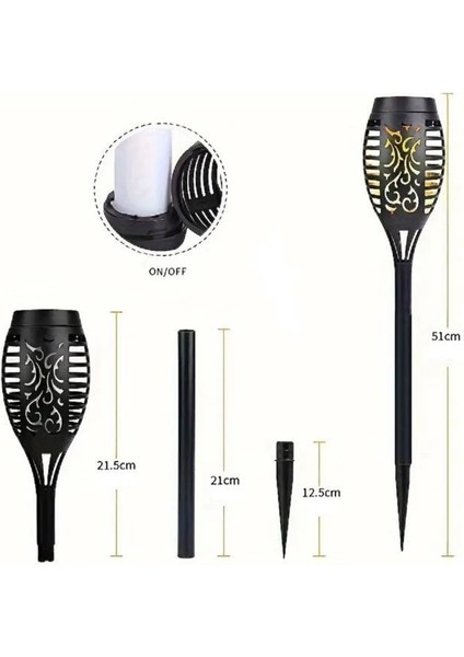 Alev Efektli Solar Meşale Lamba Sarı LED Işık Güneş Enerjili Bahçe Aydınlatma Teras Çim Yol Lambası fiyatları