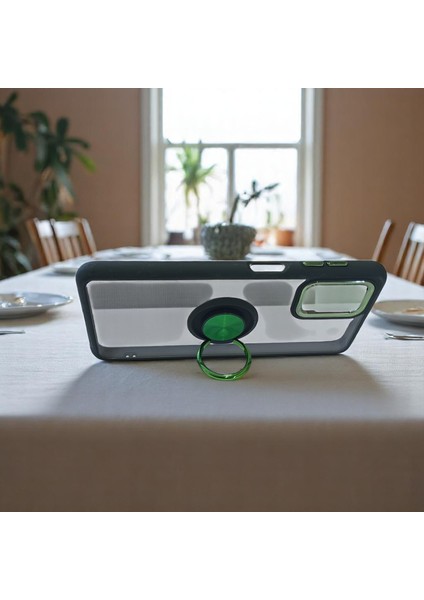 Samsung Galaxy A03S Uyumlu Standlı Kenarları Renkli Kılıf(Bordo) modelleri