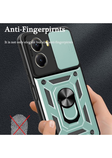 Xiaomi Poco X7 Pro ile Uyumlu Kılıf Magnetik Standlı Kamera Korumalı Sürgülü Kapak