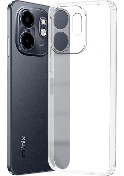 Infinix Smart 9 ile Uyumlu Kılıf Şeffaf Kamera Korumalı Esnek Silikon Telefon Kılıfı Kapak