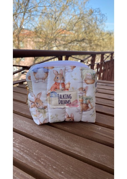 Talkıng Dreams Tavşan Desenli S Boy Kapitone Makyaj Çantası