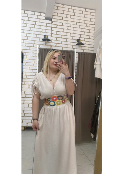 Keten Motifli Elbise