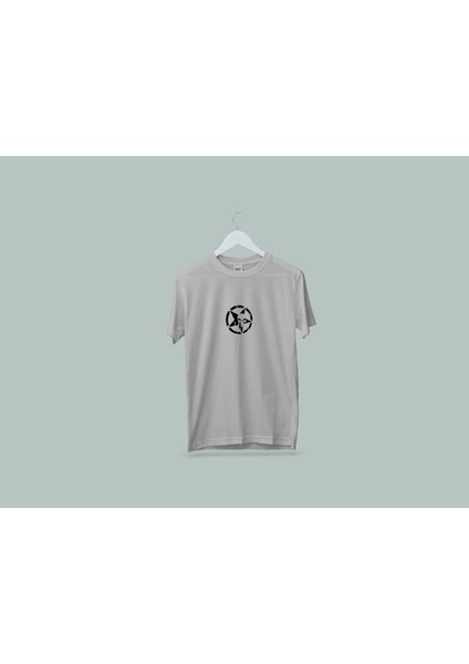Kaliteli Penye Kadın Erkek Yetişkin Baskılı Beyaz Gri Siyah Tshirt Punisher Tişört