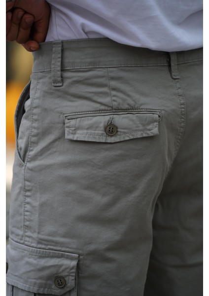 Erkek Rahat Kesim Regular Kargo Cepli Gri Kargo Şort Yeni Sezon fırsatları