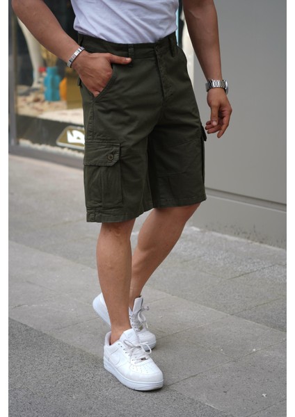 Erkek Rahat Kesim Regular Kargo Cepli Haki Kargo Şort Yeni Sezon fiyatları