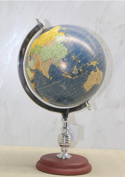 Metal Eksenli Ağaç Tabanlı Yer Küre Dünya Küresi 38 cm fiyatları