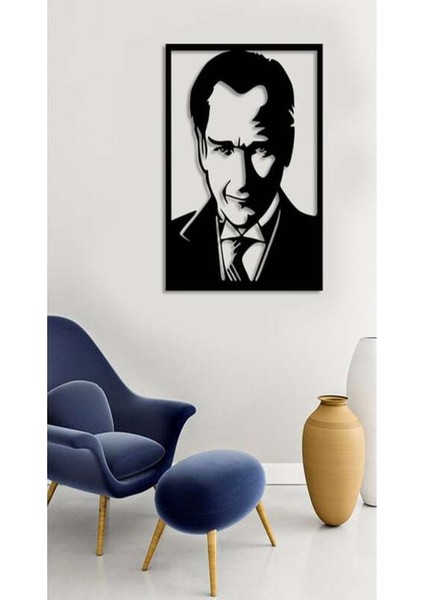 Ahşap Lazer Kesim Atatürk Portre Duvar Dekoru