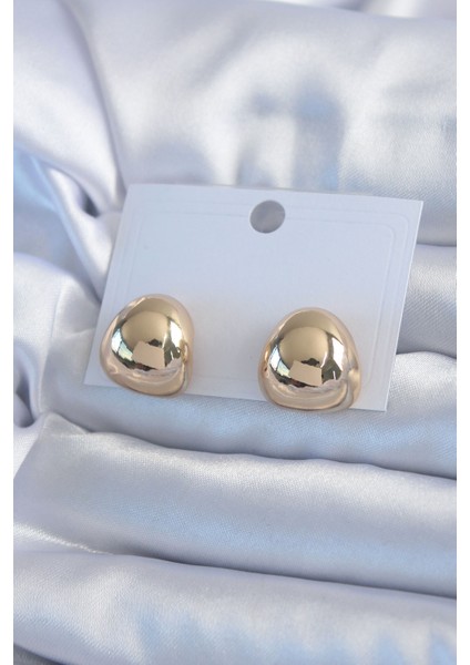Gold Renk Pirinç Kadın Küpe