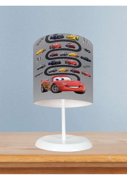 Bebek ve Çocuk Odası Mcqueen ve Yol Desenli Abajur