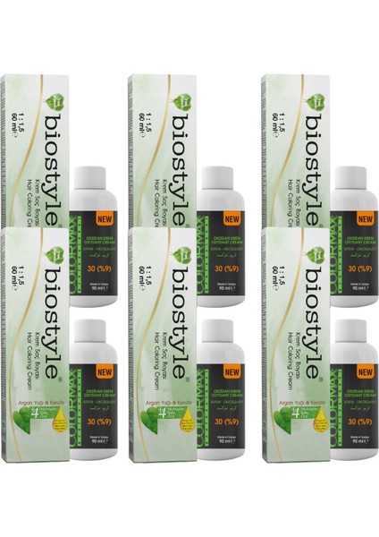 Bitki Özlü Argan ve Keratin 8.33 Bal Köpüğü 6 Adet 60 ml Saç Boyası + 6 Adet 90 ml Oksidan