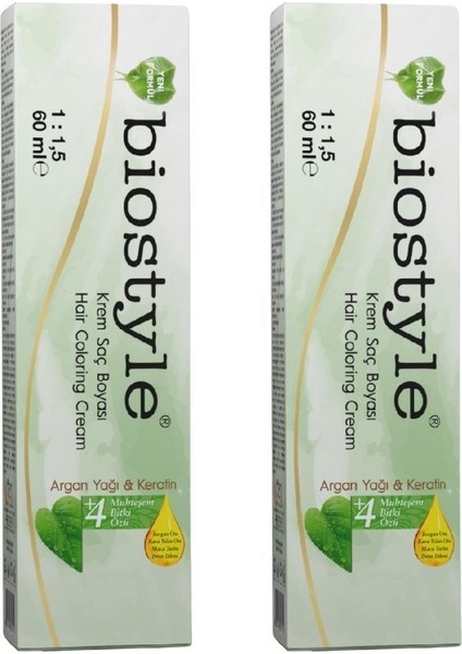 Bitki Özlü Argan ve Keratin 4.85 Koyu Kestane 2 Adet 60 ml Saç Boyası Oksidansız