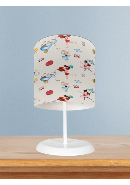 Bebek ve Çocuk Odası Renkli Sirk Desenli Abajur