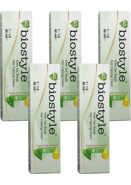 Bitki Özlü Argan ve Keratin 5.3 Açık Kahve Dore 5 Adet 60 ml Saç Boyası Oksidansız