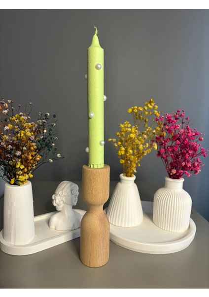 Açık Yeşil Incili Mum