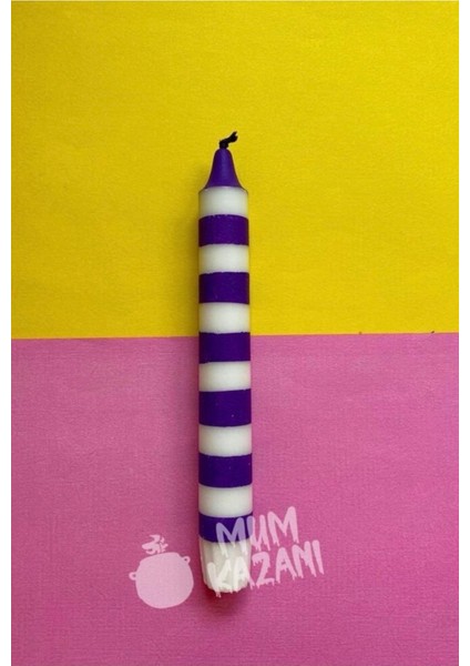 Mor Çizgili Mum